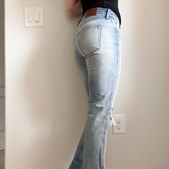 Vintage Distressed Madewell Rail Straight Jeans - Classic 90s Style Denim - Picture 4 of 10